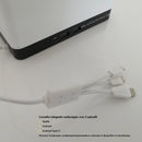 Porta Menu Dispenser Tovaglioli da Tavolo con Presa USB Ricarica Smartphone Asse Bianco-5