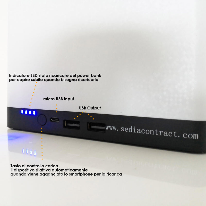 Porta Menu Dispenser Tovaglioli da Tavolo con Presa USB Ricarica Smartphone Asse Bianco-7