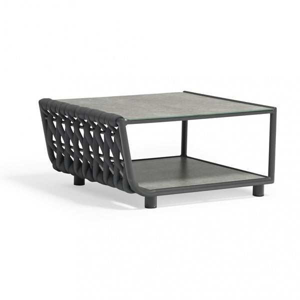sconto Tavolino Galapagos 81x71x40 h cm in Alluminio Antracite