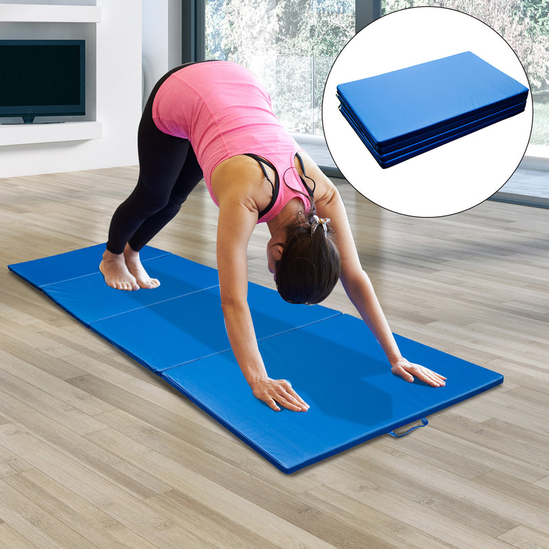 Tappetino Fitness e Yoga Pieghevole Blu 305x122x5 cm -2