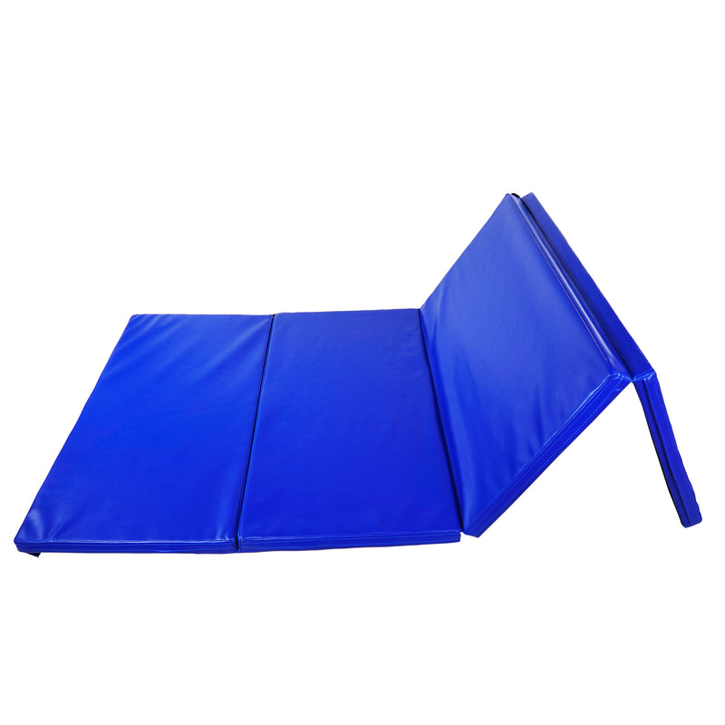 Tappetino Fitness Pieghevole 245x115x5 cm in EPE e Similpelle Blu