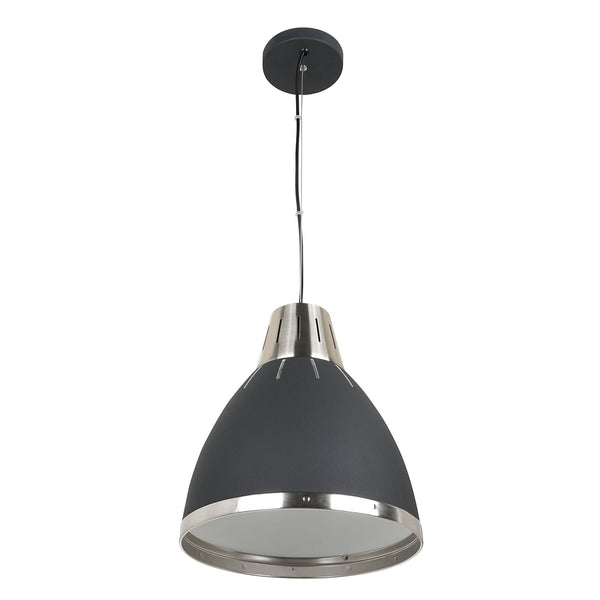 online Lampada Moderna a Sospensione in Metallo Cromato Nero 30x35 cm