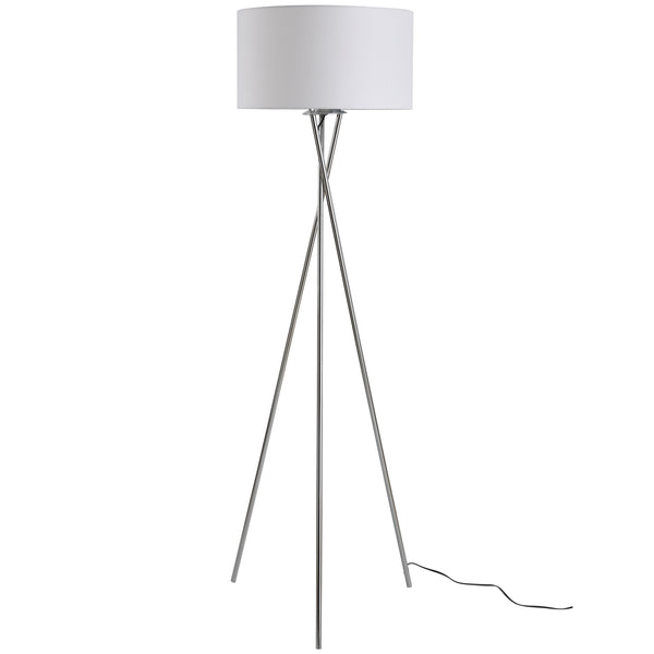 Lampada da Terra Tripode in Metallo con Paralume Ø48x162 cm  Bianco online