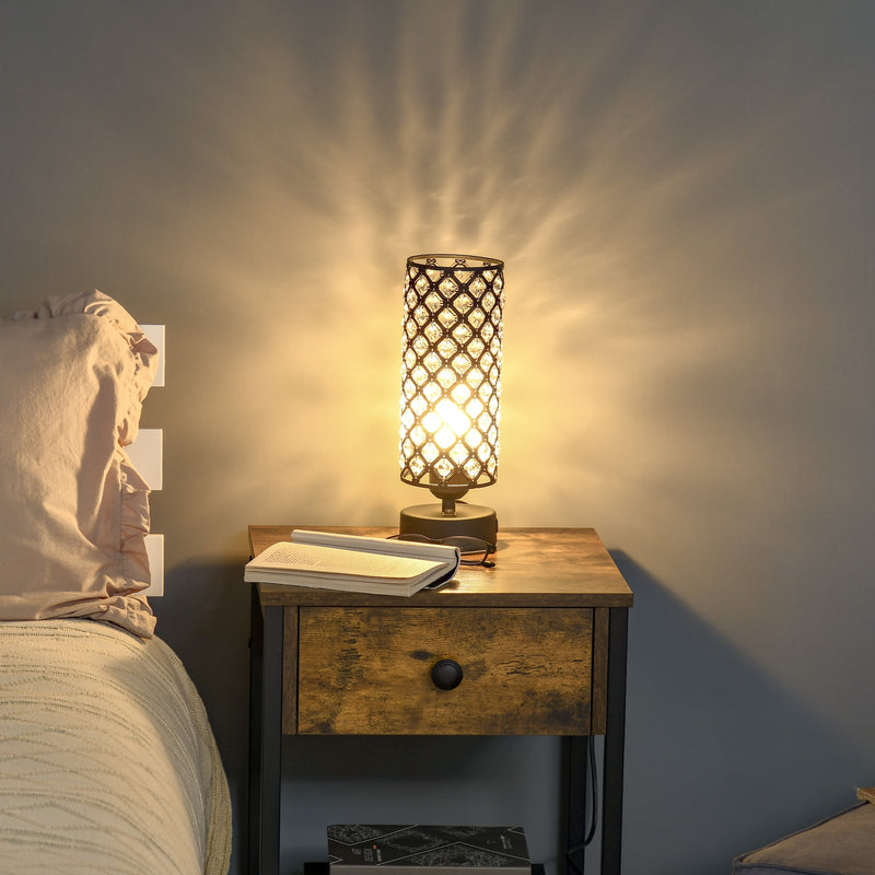 Lampada da comodino, lampada da tavolo bianca, lampada da lettura per camera  da letto, teli decorativi