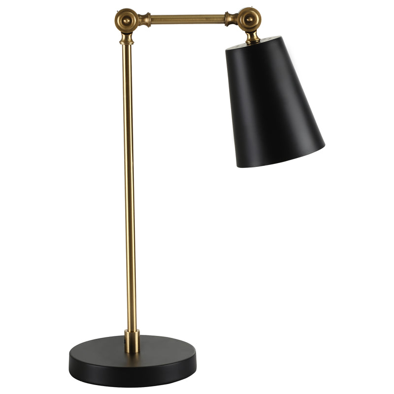 Lampada da Comodino Abat jour 40x18x70 cm in Metallo Oro e Nero-1