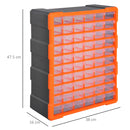 Cassettiera Box per Accessori Minuteria Arancione 38x16x47.5 cm -3