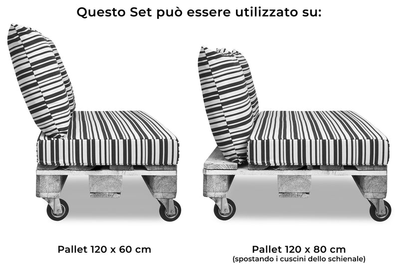 Cuscini per Pallet 120x80 cm Seduta e Schienale in Similpelle Mariotti Belem Nero-4