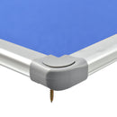 Lavagna con Fondo in Sughero e Panno Blu 90x60 cm in Alluminio Silver-6