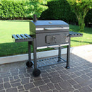 Barbecue a Carbonella 160x65x107,5 h cm in Metallo Nero-8