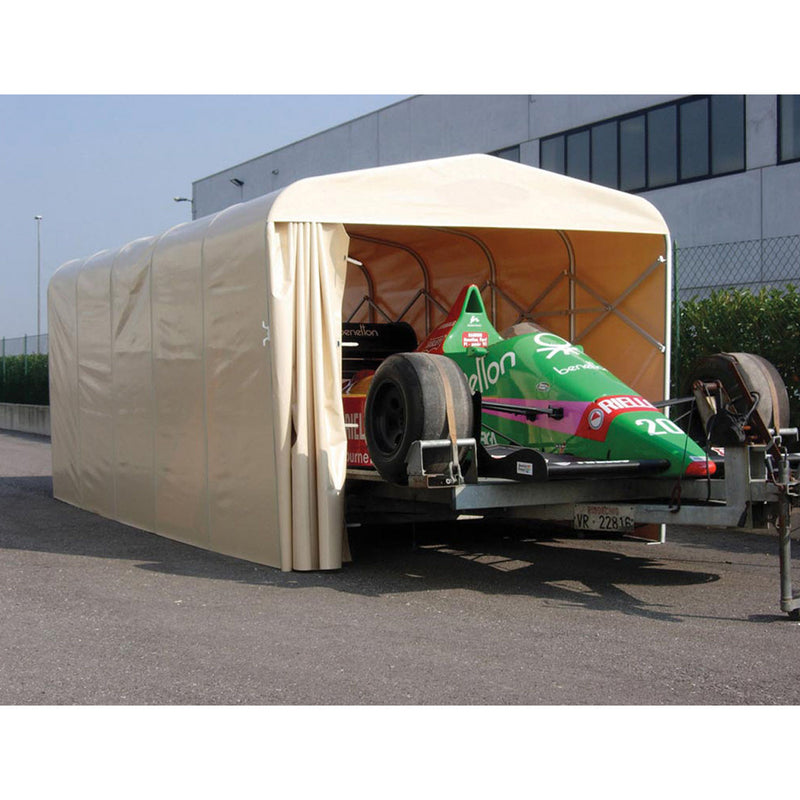 Box Tunnel Mobile Copertura in PVC per Auto - 412x250xh215 cm/Grigio Maddi-5