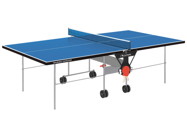Tavolo da Pin Pong con Piano Blu e Ruote per Esterno Garlando Training Outdoor sconto