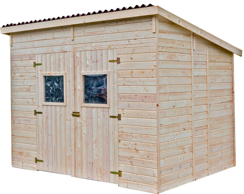 Casetta Box da Giardino 2,8x2 m con Pavimento in Legno Picea Massello 16mm Eden-1