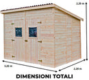 Casetta Box da Giardino 2,8x2 m con Pavimento in Legno Picea Massello 16mm Eden-2
