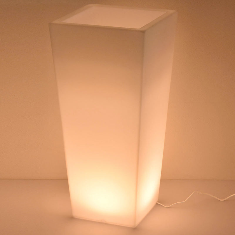 Vaso Luminoso da Giardino a LED 30x30x60 cm in Resina 5W Cedar Bianco Caldo-3
