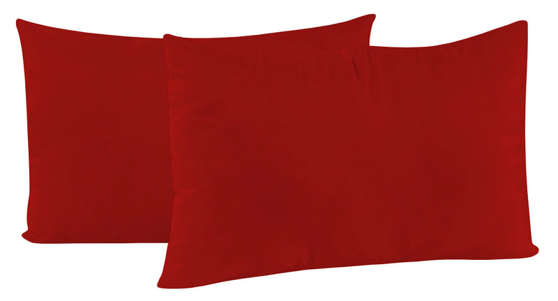Coppia di Federe 52x82 cm in Microfibra Tinta Unita Rosso-1