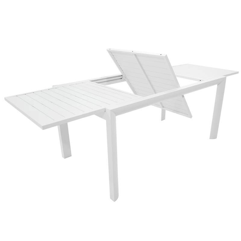 Set Tavolo e 6 Sedie da Giardino in Alluminio e Textilene Bianco e Grigio Antracite-4