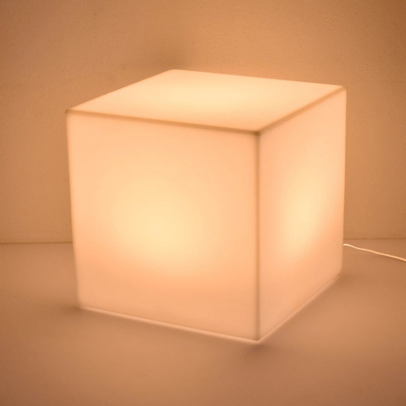 Cubo Luminoso da Giardino a LED 40x40 cm in Resina 5W Cube Bianco Caldo-3