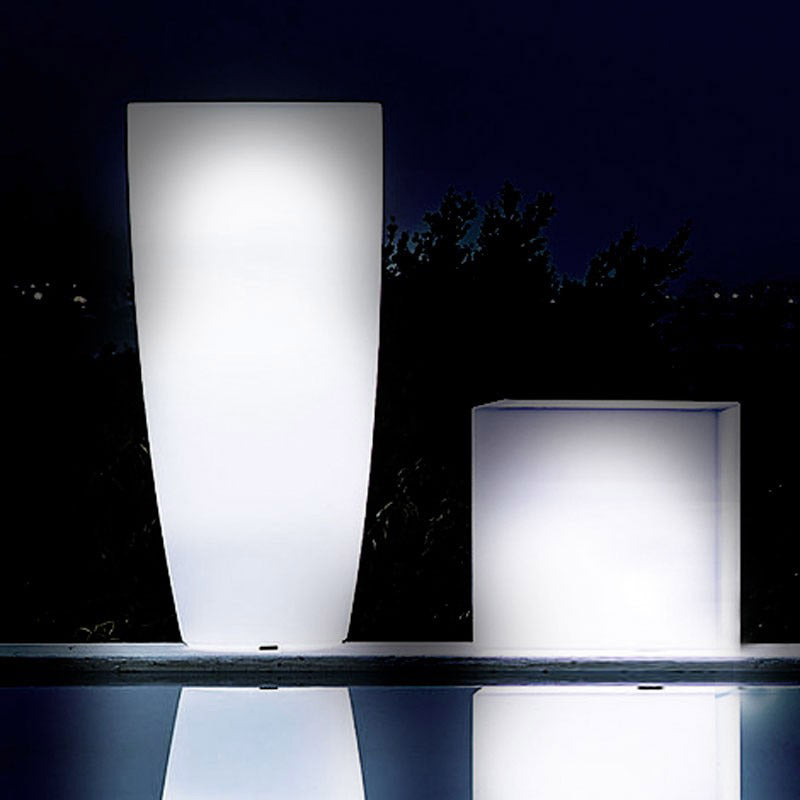 Vaso Luminoso da Giardino a LED Ø43 cm in Resina 5W Cypress Bianco Freddo-7