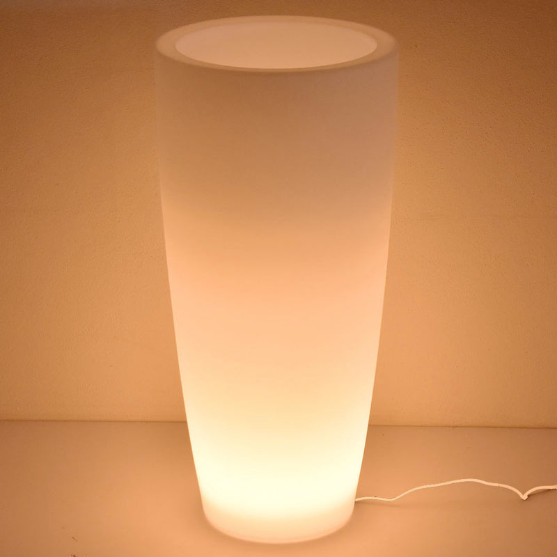Vaso Luminoso da Giardino a LED Ø33 cm in Resina 5W Cypress Bianco Caldo-3