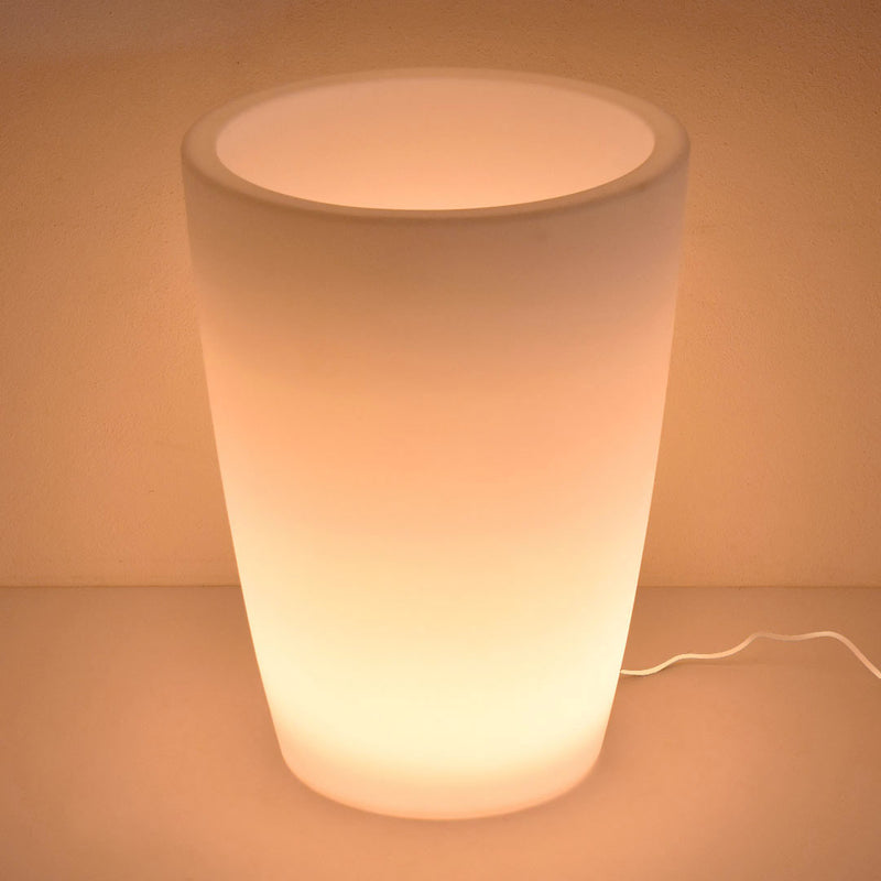 Vaso Luminoso da Giardino a LED Ø40 cm in Resina 5W Cypress Bianco Caldo-3