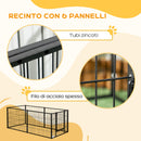 Recinto per Cani di Piccola Taglia 82,5-150x79x61 cm in Metallo Nero-7
