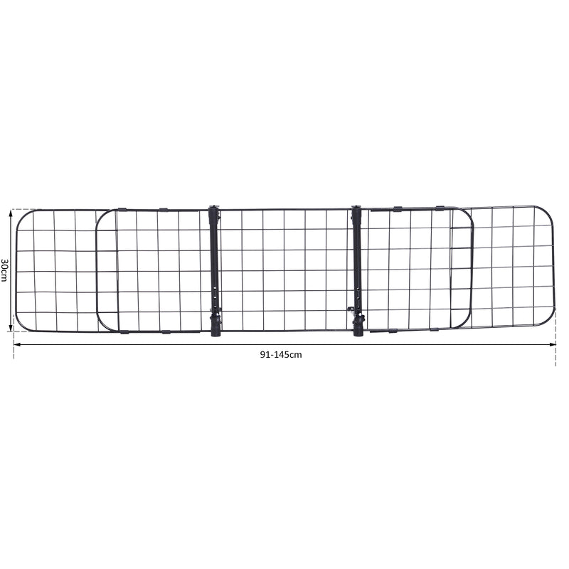 Barriera Divisore di Protezione Macchina per Cani Regolabile 91-145x30 cm -3