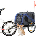 Carrello Rimorchio per Cani da Bicicletta Impermeabile  Grigio e Blu-2