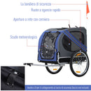 Carrello Rimorchio per Cani da Bicicletta Impermeabile  Grigio e Blu-5
