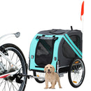 Carrello Rimorchio per Cani da Bicicletta Impermeabile  Azzurro e Grigio-2