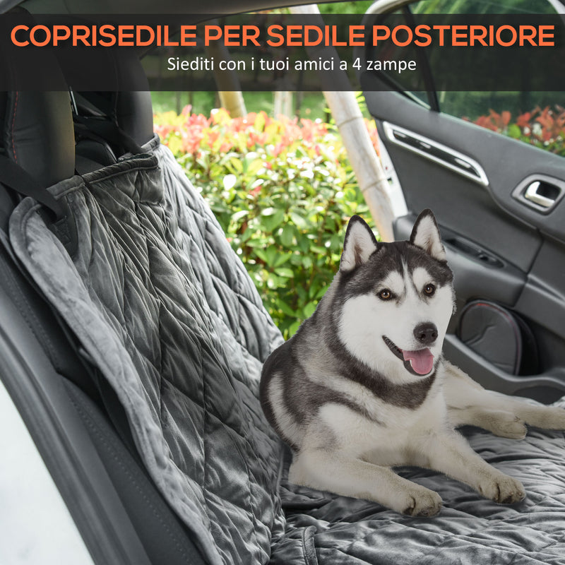 Coprisedile Posteriore Auto per Cani 160x145 cm in Tessuto Effetto Velluto  Grigio – acquista su Giordano Shop