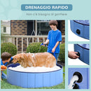 Piscina per Animali Domestici in Plastica Bordo Stabile 120x30 cm Blu -6