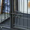 Gabbia per Cani Pieghevole 125x76x81 cm con Ruote in Metallo Grigio-9