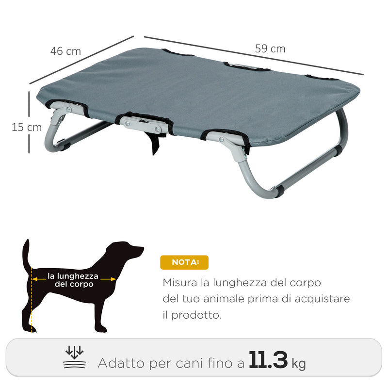 Brandina per Cani e Gatti Pieghevole 59x46x15 cm in Tessuto Grigio-3