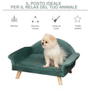 Divano per Cani e Gatti Imbottito 73x58x37 cm in Velluto Verde Chiaro-4