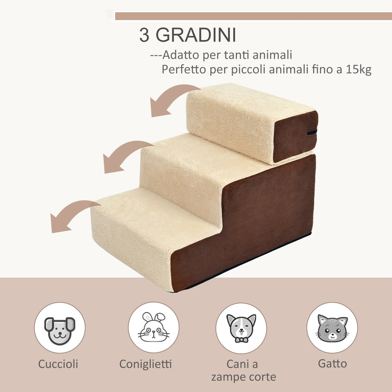 Scala 3 Gradini per Animali Domestici 54x54,5x23 cm Friendly Beige e  Marrone – acquista su Giordano Shop