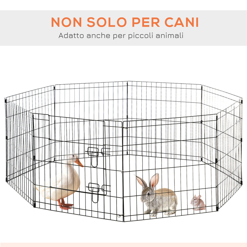 Recinto per Cani Gatti Cuccioli Roditori Recinzione Rete Gabbia 8 Pezzi  61x61 cm Nero – acquista su Giordano Shop