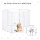 Recinto per Animali Domestici Cani Gatti Ø135 cm in Plastica  Bianco-4