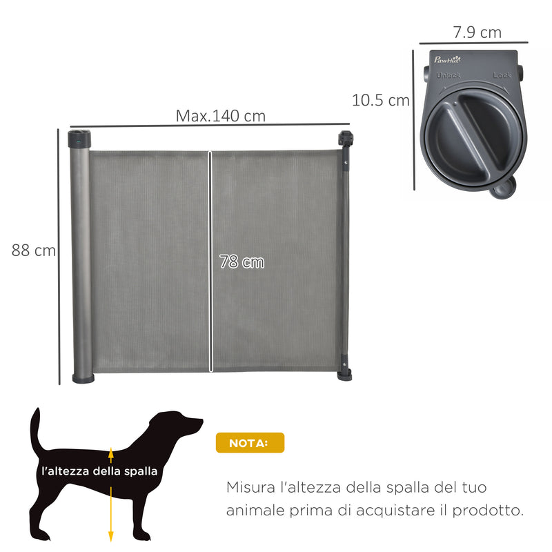 Barriera di Sicurezza per Cani Estensibile fino 140 cm per Porte e Scale  Grigio – acquista su Giordano Shop