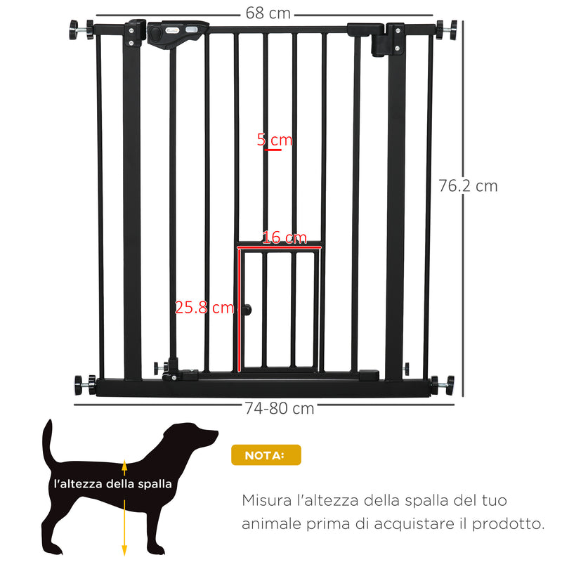 Cancelletto Sicurezza Regolabile per Cani 74-80 cm con Chiusura Automatica  Nero – acquista su Giordano Shop