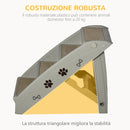 Scaletta per Cani Pieghevole 4 Gradini 67x38x49,5 cm in Plastica Grigio-6