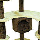 Albero tiragraffi per gatti Crema e Caffè 65x50x153 cm -6