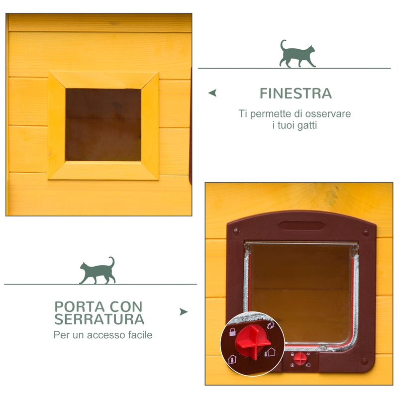 Cuccia Casetta per Animali Domestici in Legno di Abete 70x51.5x60 cm -4