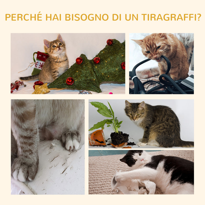 Albero Tiragraffi per Gatti di 3 livelli con Topolino Grigio 48x48x100 cm -7