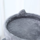 Tiragraffi con Cuccia per Gatti in Legno Sisal 48x48x104 cm  Grigio-8