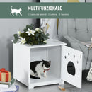 Cuccia per Gatti e Piccoli Cani 48x51x51 cm in MDF  Bianco-5
