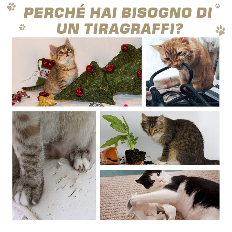 Cuccia per Gatti in Legno 45,5x32,5x34,5 cm con Tiragraffi  Bianco-7