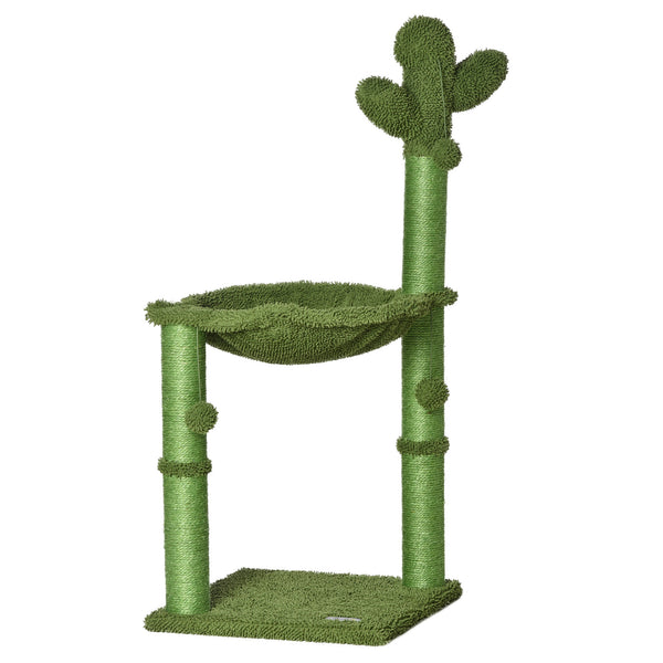 online Albero Tiragraffi per Gatti 40x40x96 cm a Forma di Cactus con Palline e Amaca Verde