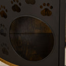 Palestra per Gatti con Cuccia 60x36x123 cm in Acciaio e Truciolare Marrone-7
