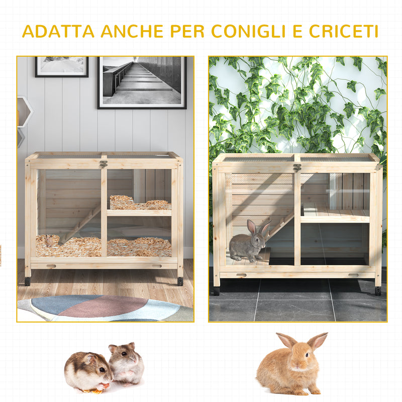 Conigliera Gabbia per Conigli 91,5x53,3x73 cm 2 Piani in Legno – acquista  su Giordano Shop