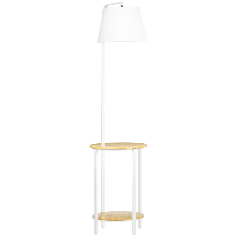 Lampada da Terra Ø37x162 cm con Tavolino a 2 Livelli in Acciaio e Bambù  Bianco – acquista su Giordano Shop